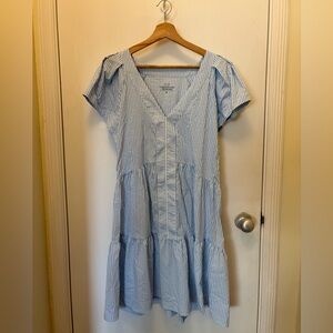 Vineyard Vines Light Blue Striped Midi Dress